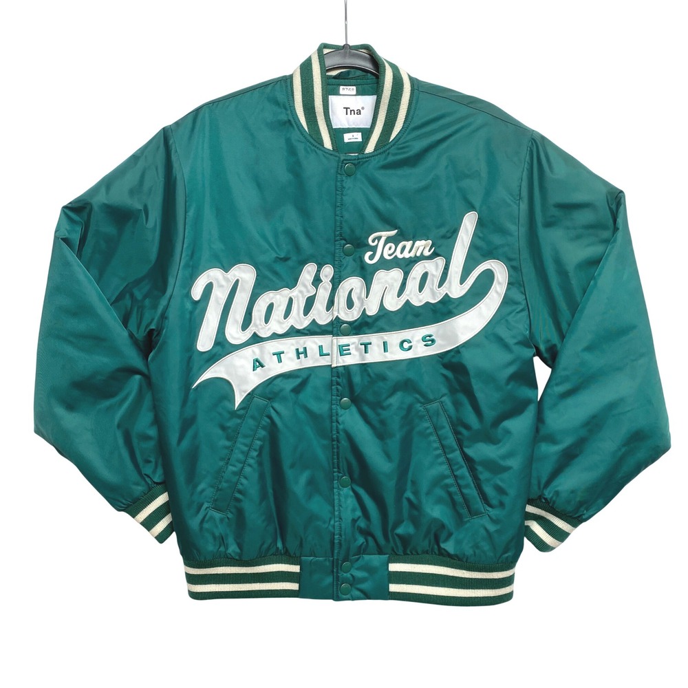 Tna Aritzia Varsity Bomber Jacket Womens Small Green National Athletics Snap